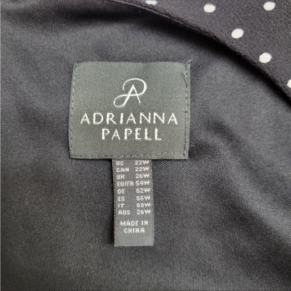 Adrianna Papell Pindot Printed Ruffle Wrap Black & White Dress. NWT! Sz 22W. - Picture 11 of 15